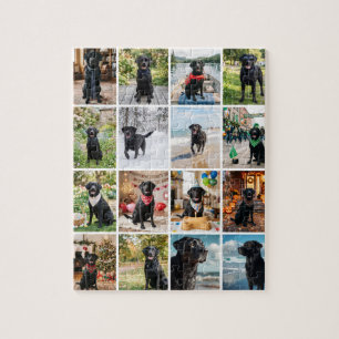 Zestien foto collage sjabloon legpuzzel