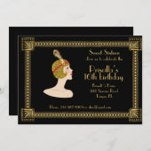 Zestien jaar oud, Gatsby, zwart en goud Kaart (Voorkant / Achterkant)