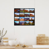 Zestien Utah Landscape Icons Poster (Keuken)