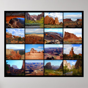 Zestien Utah Landscape Icons Poster