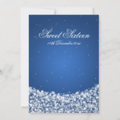 Zestien verjaardag Ster Sparkle Blue Kaart (Achterkant)