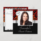 Zestien zoete donkerroos kaart (Voorkant / Achterkant)