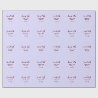 Zestiende verjaardag paarse pastel mauve retro naa cadeaupapier