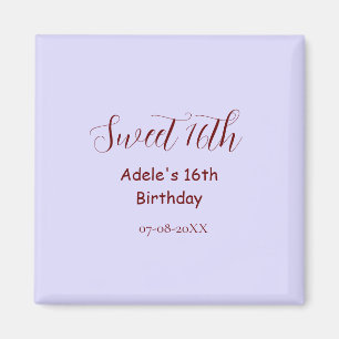 Zestiende verjaardag paarse pastel mauve retro naa magneet