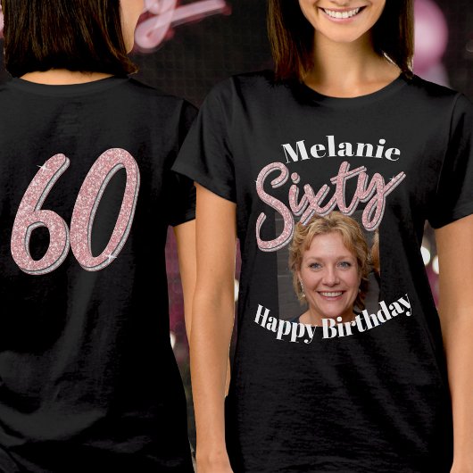 Zestig 60e Birthday-fotoscript roos roze T-Shirt