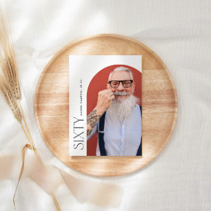 Zestig boog foto 60e moderne eenvoudige verjaardag kaart