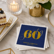 Zestig Elegante Blauwe & Gouden 60e Verjaardagsuit