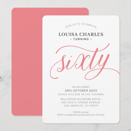 ZESTIG elegante verjaardag chic script modern kora Kaart (Voorkant / Achterkant)