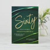 Zestig Emerald Groen en Goud 60e Verjaardag Kaart (Staand voorkant)