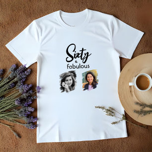 Zestig en fabelachtig 2 foto 60ste verjaardag t-shirt