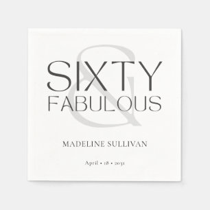Zestig en Fabulous Naam Datum 60ste Verjaardagsfee Servet