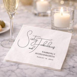 Zestig en Fabulous Naam Datum 60ste Verjaardagsfee Servet