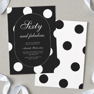 Zestig en Fabulous Polka Dot 60ste Verjaardagsfees Kaart