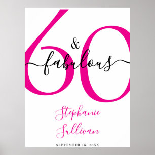 Zestig en Fabulous Roze 60e Verjaardagsfeestje  Poster