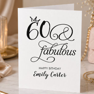 Zestig en Fabulous Script 60e Verjaardagsfeestje Kaart