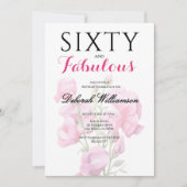 Zestig en Fabulous Zwart Roze 60ste verjaardag  Kaart (Voorkant)