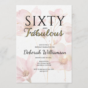 Zestig en Fabulous Zwart Roze 60ste Verjaardagsfee Kaart