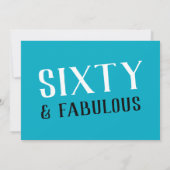Zestig en fantastische turquoise 60e verjaardag kaart (Achterkant)