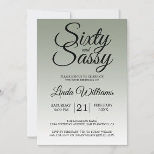 Zestig en Sassy Salie Groene 60e Verjaardag Kaart