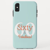 Zestig & Fabulous Happy 60th Verjaardag Blauwgroen Case-Mate iPhone Case (Achterkant)