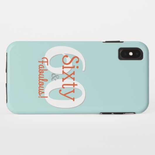 Zestig & Fabulous Happy 60th Verjaardag Blauwgroen Case-Mate iPhone Case (Achterkant (horizontaal))