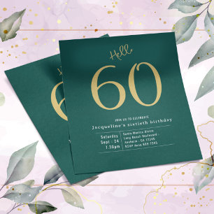 Zestig Groene Gold Budget 60e verjaardag Uitnodigi Flyer