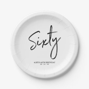 Zestig Modern Lettering 60e verjaardag Papieren Bo Bordje