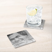 zestigtal ballonsnaren | Foto 60ste verjaardag Vierkante Kartonnen Onderzetter (Insitu)