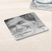 zestigtal ballonsnaren | Foto 60ste verjaardag Vierkante Kartonnen Onderzetter (Schuin)