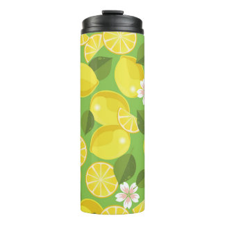 Zesty citroen: Citrus Pattern Delight Thermosbeker