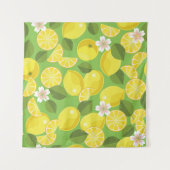 Zesty citroen: Citrus Pattern Delight Wandkleed (Voorkant (horizontaal))