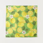 Zesty citroen: Citrus Pattern Delight Wandkleed (Voorkant)