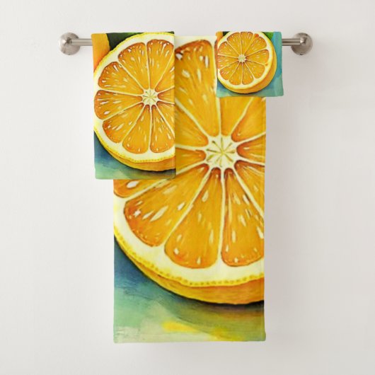 Zesty Citrus Burst of Sunshine Design Bad Handdoek (Insitu)