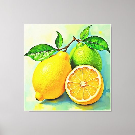 Zesty Citrus Burst of Sunshine Design Canvas Afdruk (Voorkant)