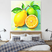 Zesty Citrus Burst of Sunshine Design Canvas Afdruk (Insitu (Slaapkamer))