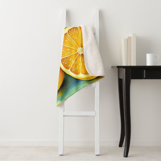Zesty Citrus Burst of Sunshine Design Sherpa Deken (In situ)