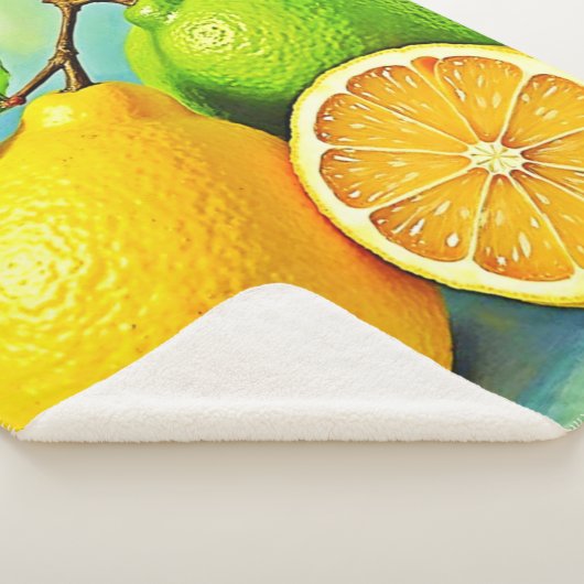 Zesty Citrus Burst of Sunshine Design Sherpa Deken (3/4)
