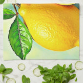Zesty Citrus Burst of Sunshine Design Theedoek (Gevouwen)
