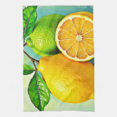 Zesty Citrus Burst of Sunshine Design Theedoek (Verticaal)