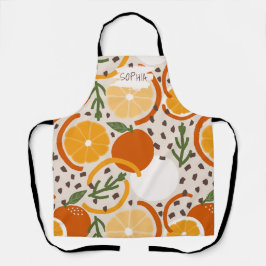 Zesty Citrus Geometric Confetti Chef Retro Kitchen Schort