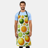 Zesty Citrus Harvest Apron – Orange & Lime Design Schort (Gedragen)