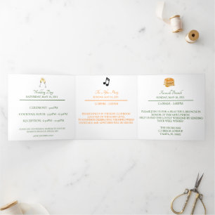 Zesty Citrus Oranje Dream Wedding Tri-Fold Kaart