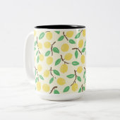Zesty Citrus Yellow Green Tweekleurige Koffiemok (Voorkant links)