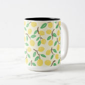 Zesty Citrus Yellow Green Tweekleurige Koffiemok (Voorkant rechts)