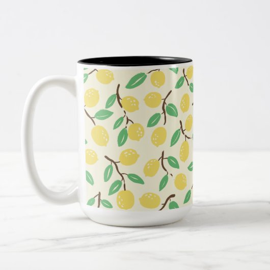 Zesty Citrus Yellow Green Tweekleurige Koffiemok (Links)