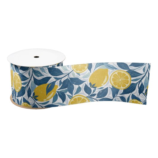 Zesty Lemon Garden - Helder geel en blauw Lint (Spoel)