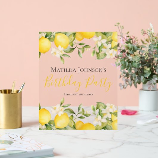 Zesty Lemons Fun Jaune fête d'anniversaire (Mariage)