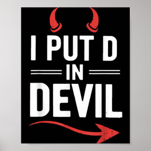 Zet D in Duivel Grappig Halloween Matching Koppel Poster