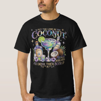 Zet de limoen in de kokosnoot Retro Margaritas Cel T-shirt