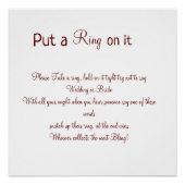 Zet de ring op het bruidsbruidspaar perfect poster (Voorkant)